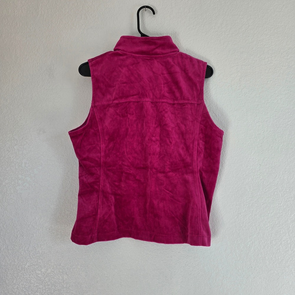 White Stag Womens Pink Zip Up Velour Vest Size S 4 6 - Picture 6 of 12
